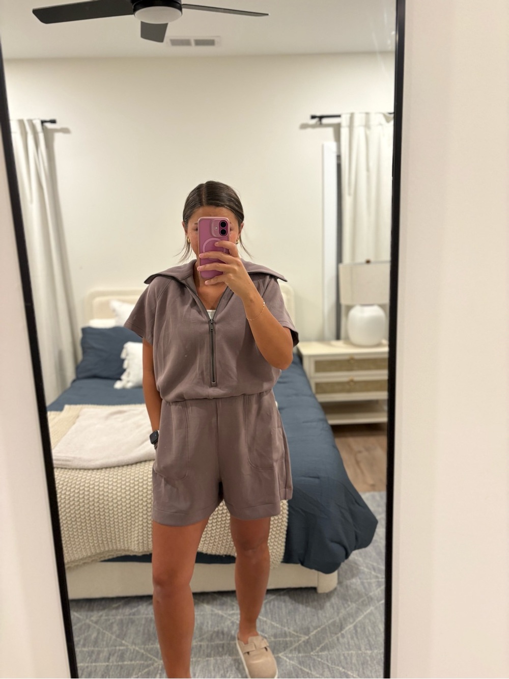 NWT SPANX AirEssentials Quarter Romper Brown XL
